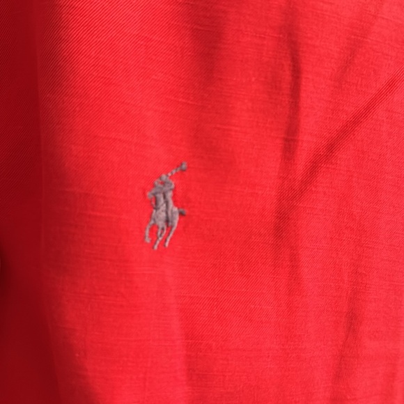 Polo Ralph Lauren - Red Button Down - Long Sleeve - Blue Emblem - Size XL - Picture 3 of 4